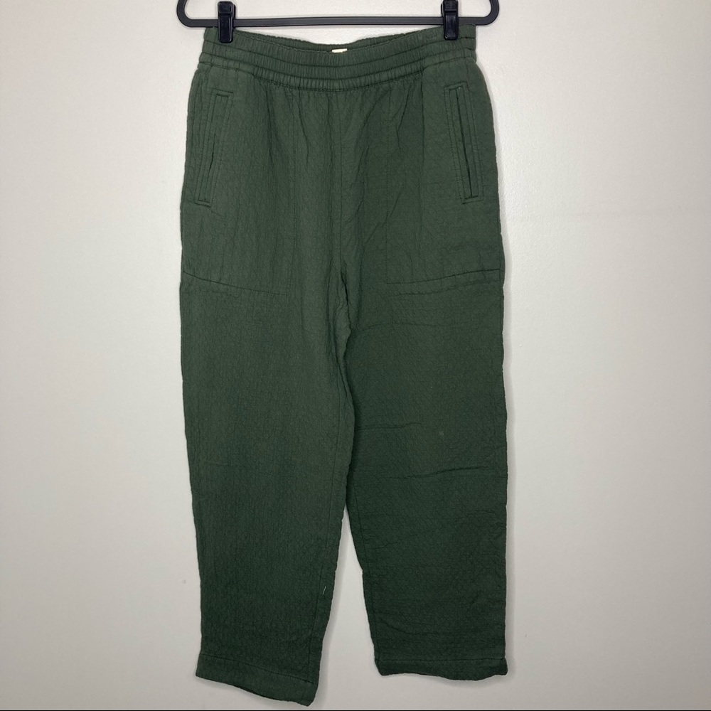 NWT MADEWELL Pull On High Rise Tapered Pants in Diamond Jacquard Green Medium